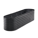 Metāla paaugstinātā dārza dobe 244 × 61 × 61 cm āra cinkota stādīšanas kaste tumši pelēka