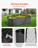 Metāla paaugstinātā dārza dobe 244 × 61 × 61 cm āra cinkota stādīšanas kaste tumši pelēka