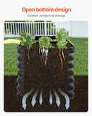 Metāla paaugstinātā dārza dobe 244 × 61 × 61 cm āra cinkota stādīšanas kaste tumši pelēka