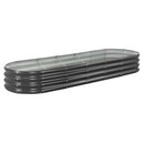 VEVOR metāla paaugstinātā dārza dobe 2,4 × 0,6 × 0,3 m, ovāla cinkota āra stādīšanas kaste ar atvērtu apakšu, liela dobe dārzeņu, ziedu, garšaugu un sukulentu audzēšanai, tumši pelēka