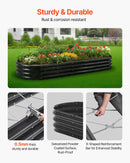 VEVOR metāla paaugstinātā dārza dobe 2,4 × 0,6 × 0,3 m, ovāla cinkota āra stādīšanas kaste ar atvērtu apakšu, liela dobe dārzeņu, ziedu, garšaugu un sukulentu audzēšanai, tumši pelēka