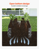 VEVOR metāla paaugstinātā dārza dobe 2,4 × 0,6 × 0,3 m, ovāla cinkota āra stādīšanas kaste ar atvērtu apakšu, liela dobe dārzeņu, ziedu, garšaugu un sukulentu audzēšanai, tumši pelēka