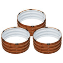 Metāla paaugstinātā dārza dobe 61 × 30 см 3 gab. āra cinkotas stādīšanas kastes ar koka tekstūru