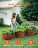 Metāla paaugstinātā dārza dobe 61 × 30 см 3 gab. āra cinkotas stādīšanas kastes ar koka tekstūru