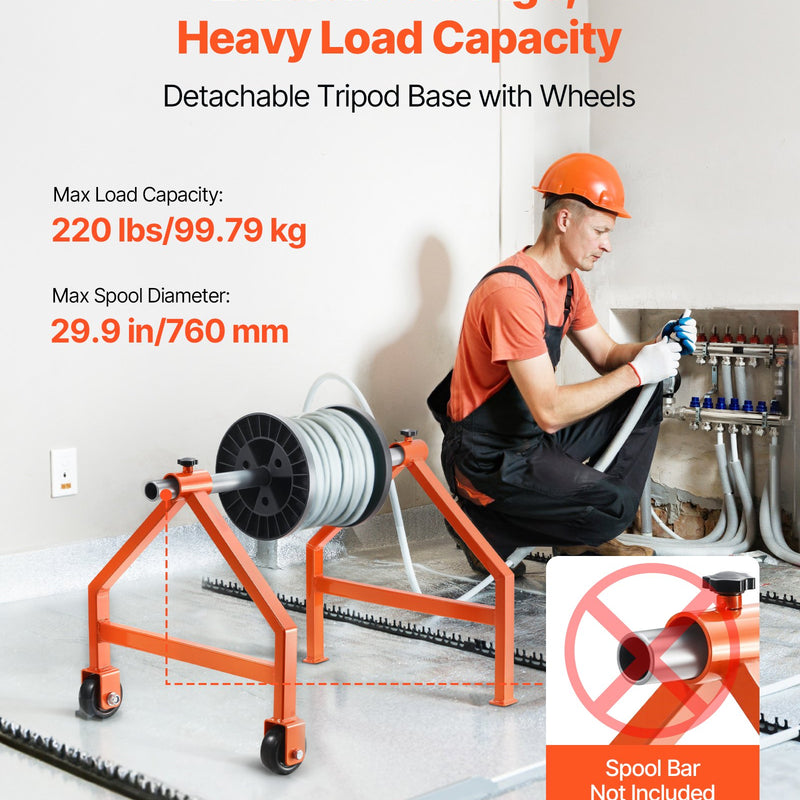 Vadu ruļļu statīvs ruļļiem līdz 760 mm diametrā ar riteņiem