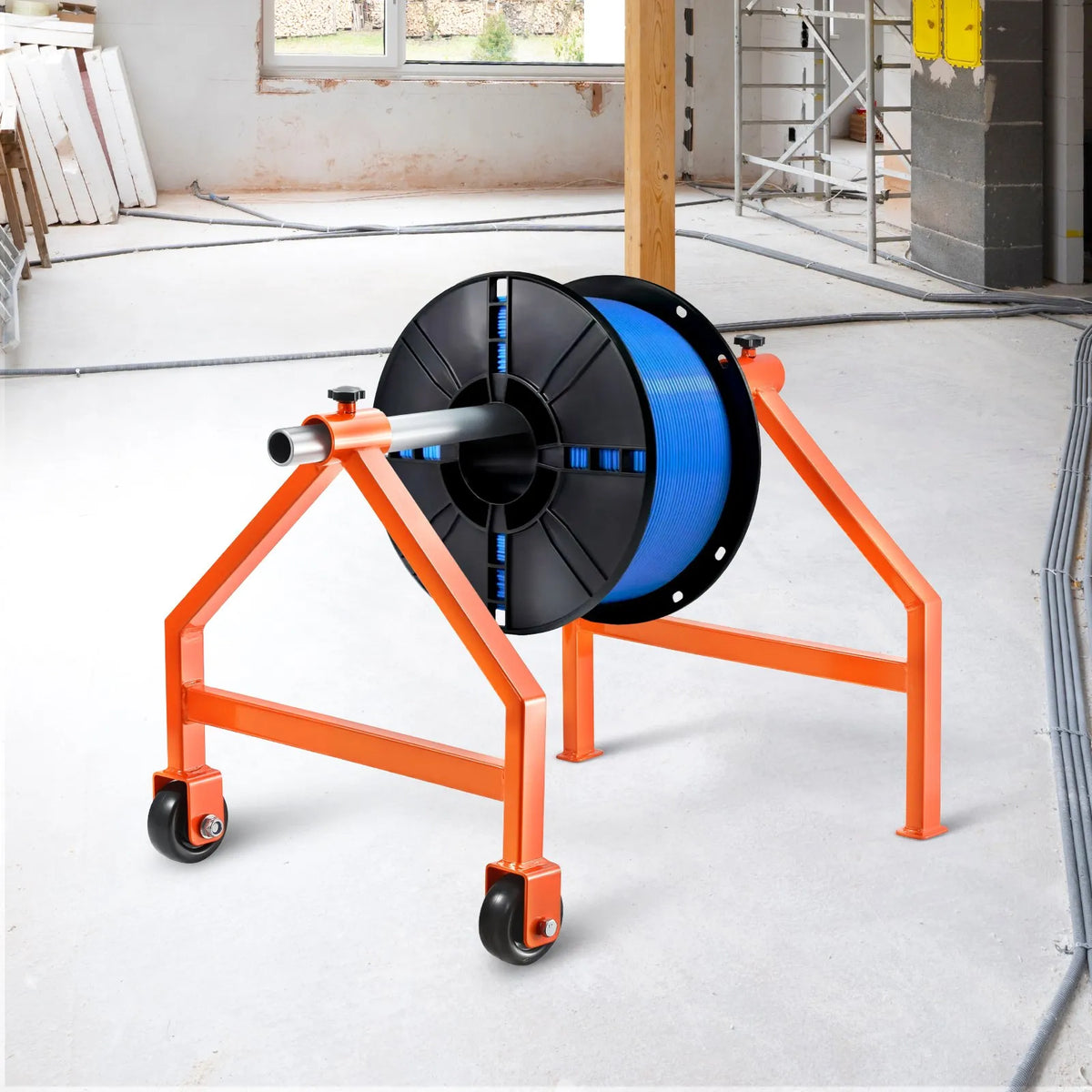 Vadu ruļļu statīvs ruļļiem līdz 760 mm diametrā ar riteņiem