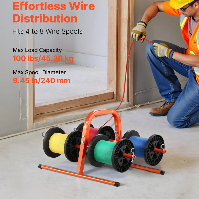 Rokas kabeļu turētājs līdz 8 ruļļļiem - elektroinstalācijas un rūpnieciskai tirdzniecībai