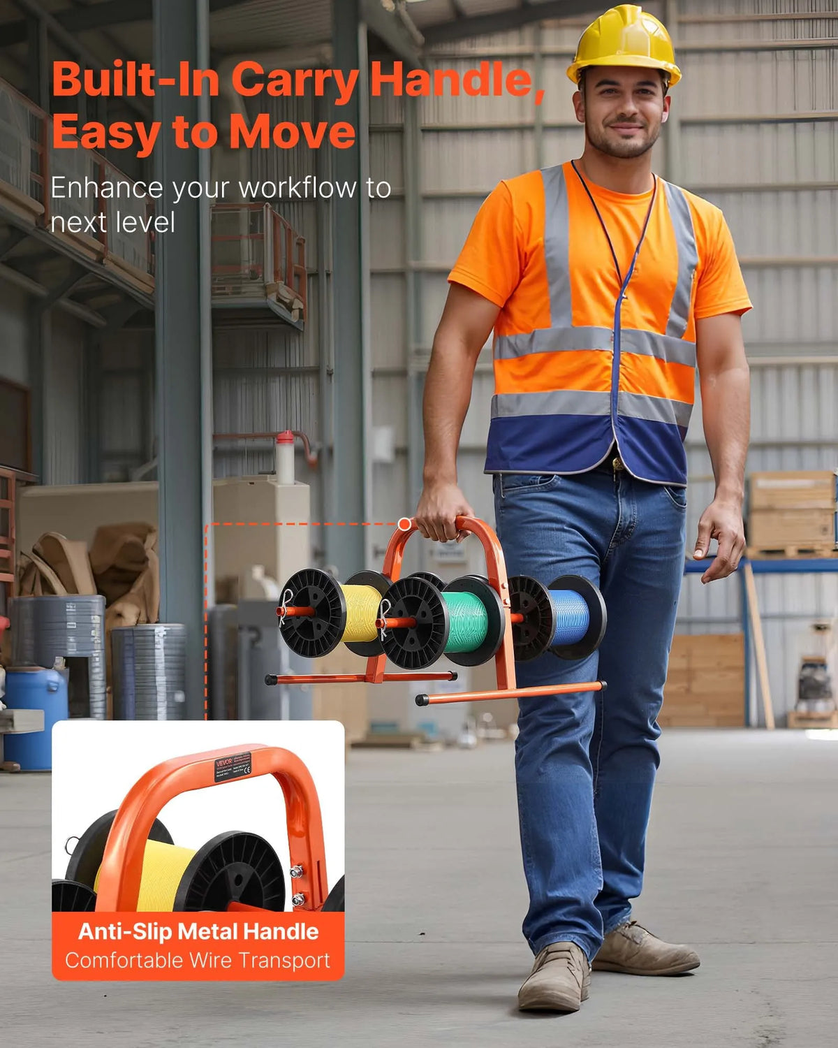 Hand Cable Reel Holder for up to 8 Reels — Electrical Installation and Industrial Trade