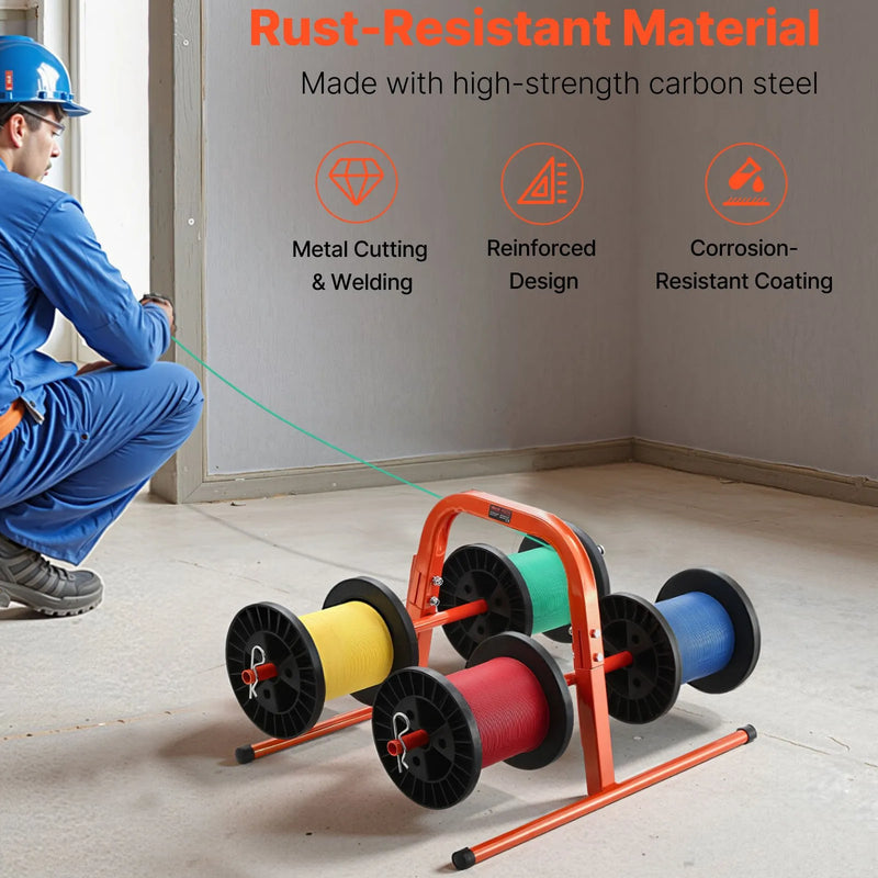 Rokas kabeļu turētājs līdz 8 ruļļļiem - elektroinstalācijas un rūpnieciskai tirdzniecībai