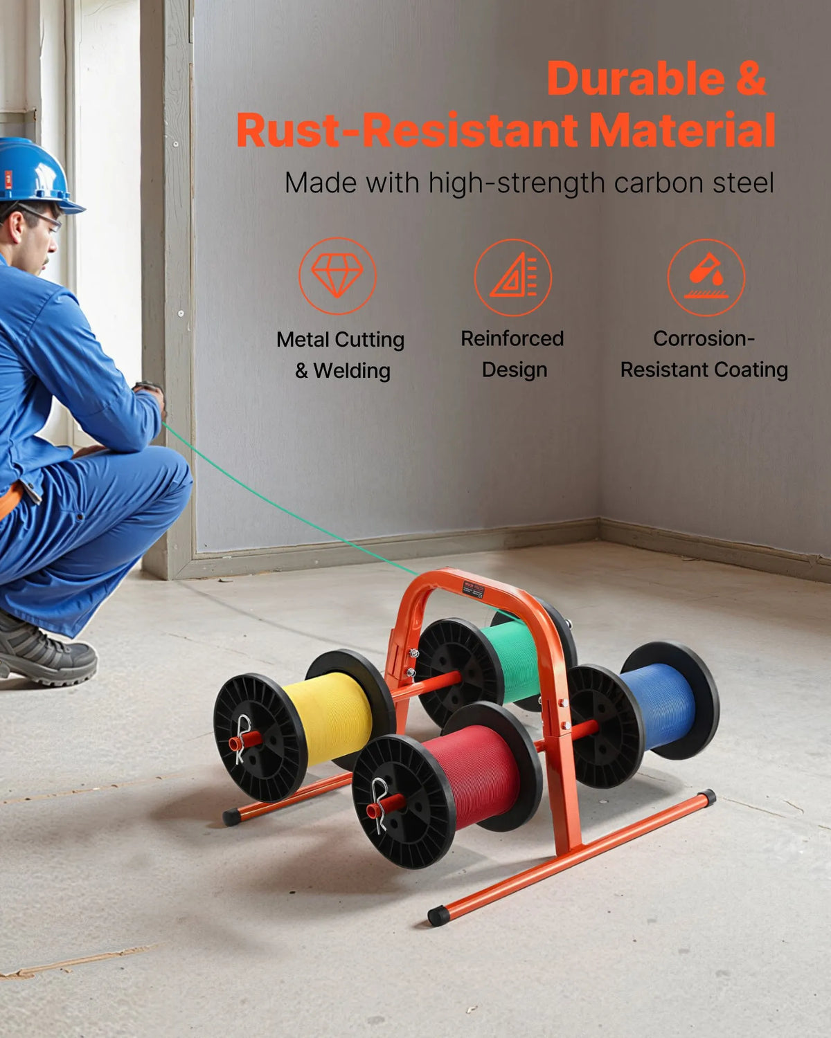 Hand Cable Reel Holder for up to 8 Reels — Electrical Installation and Industrial Trade