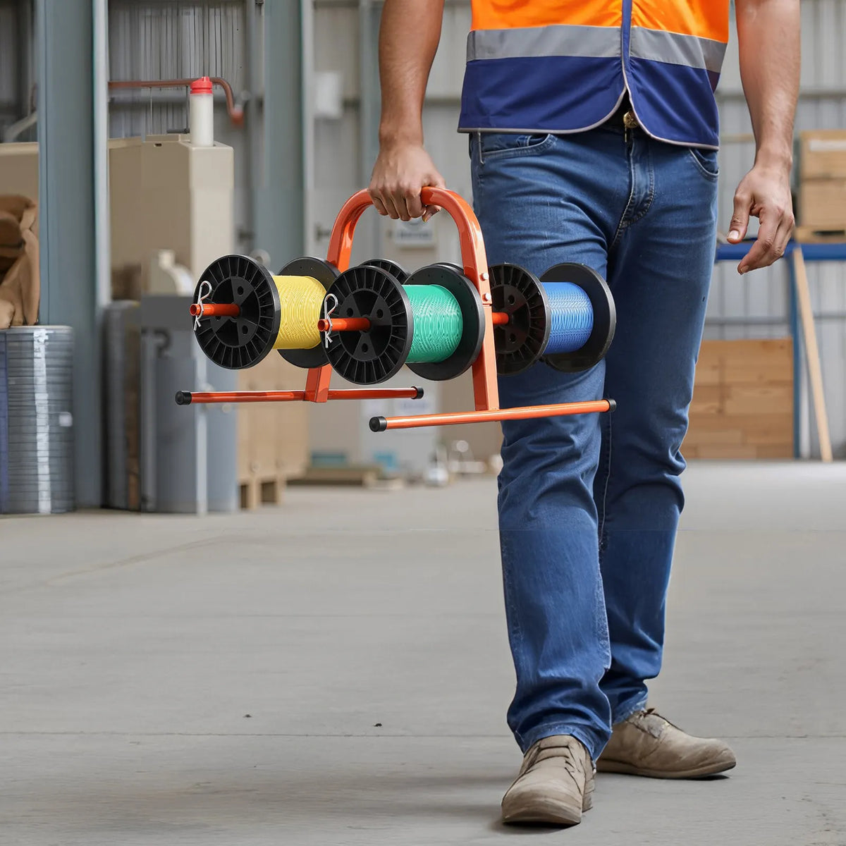 Hand Cable Reel Holder for up to 8 Reels — Electrical Installation and Industrial Trade