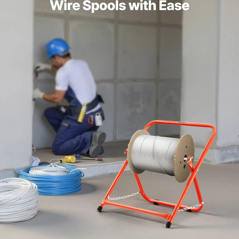 Salokāms vadu ruļļļu statīvs - izturīgs kabeļu turētājs rūpnieciskai elektroinstalācijai