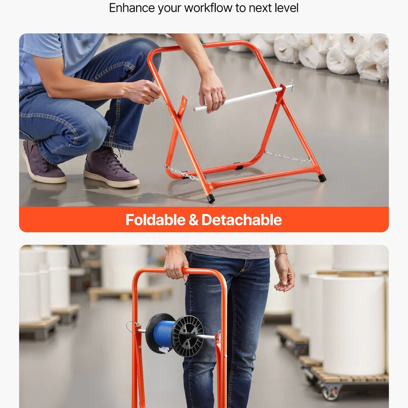 Salokāms vadu ruļļļu statīvs - izturīgs kabeļu turētājs rūpnieciskai elektroinstalācijai