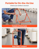 Salokāms vadu ruļļļu statīvs - izturīgs kabeļu turētājs rūpnieciskai elektroinstalācijai