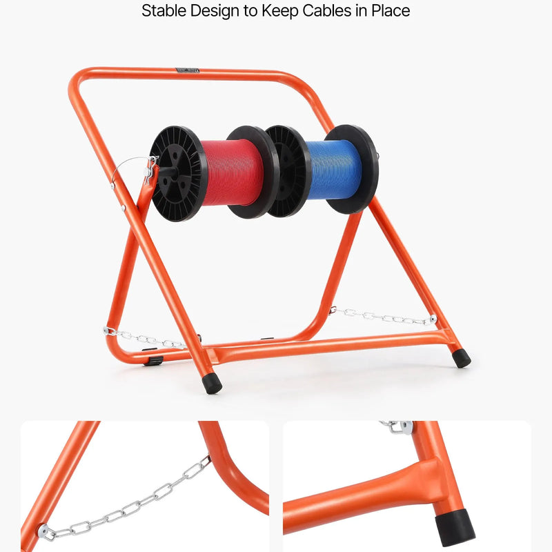 Salokāms vadu ruļļļu statīvs - izturīgs kabeļu turētājs rūpnieciskai elektroinstalācijai