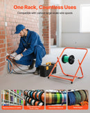 Salokāms vadu ruļļļu statīvs - izturīgs kabeļu turētājs rūpnieciskai elektroinstalācijai