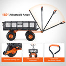 VEVOR Dārza izkraušanas ratiņi, smagsvara metāla dārza rati, 180 kg kravnesība