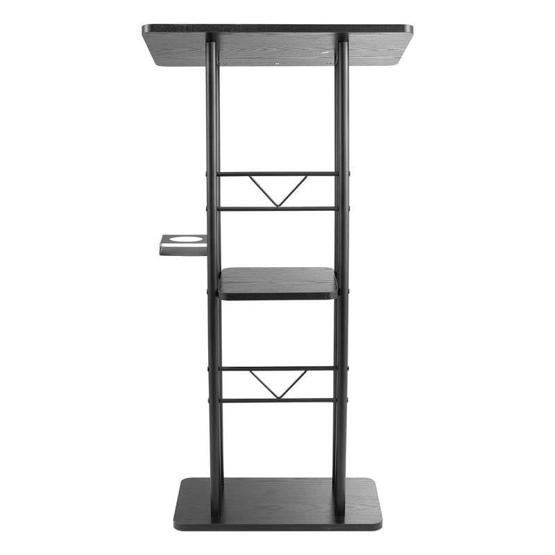 VEVOR metāla lektora tribīne, 118 cm, izliekta runātāja pults ar platu lasīšanas virsmu, atvērtu plauktu, grāmatu aizturi un krūzes turētāju