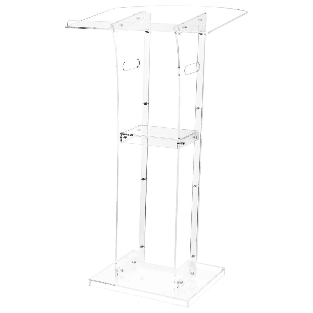 VEVOR Acrylic Lectern, 110 cm, Portable, with Wide Reading Surface, Storage Shelf and Book Holder