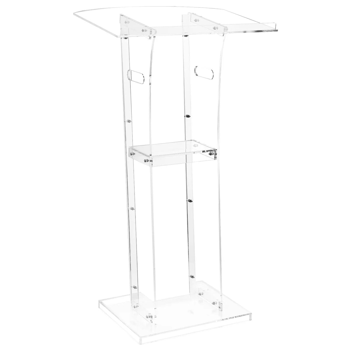 VEVOR Acrylic Lectern, 110 cm, Portable, with Wide Reading Surface, Storage Shelf and Book Holder