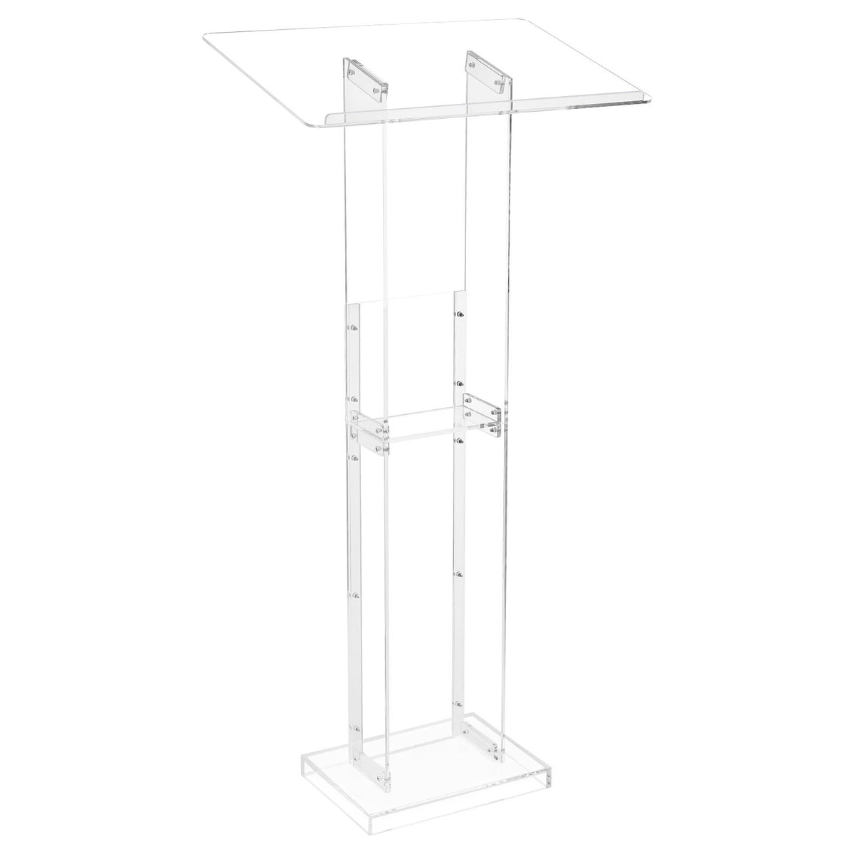VEVOR Acrylic Lectern Podium, 126.5 cm, Portable, with Wide Reading Surface, Storage Shelf and Book Holder