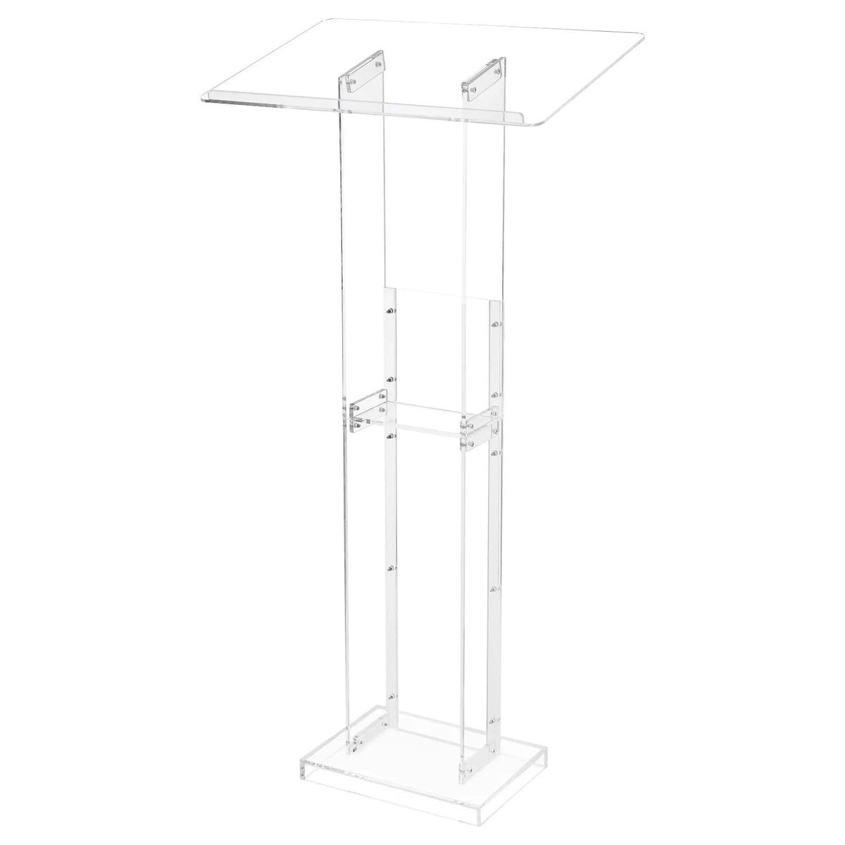 VEVOR Acrylic Lectern Podium, 126.5 cm, Portable, with Wide Reading Surface, Storage Shelf and Book Holder