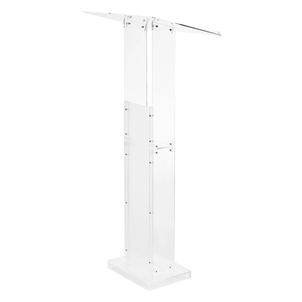 VEVOR Acrylic Lectern Podium, 126.5 cm, Portable, with Wide Reading Surface, Storage Shelf and Book Holder