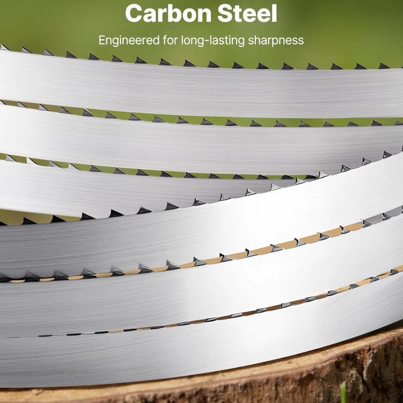 VEVOR lentzāģa asmens 2780 mm, 4 TPI, no SK5 augstas izturības oglekļa tērauda ar rūdītiem 18 HRC asiem zobiem, 16 mm platums, rezerves asmens kokapstrādes lentzāģiem, 1 gab.