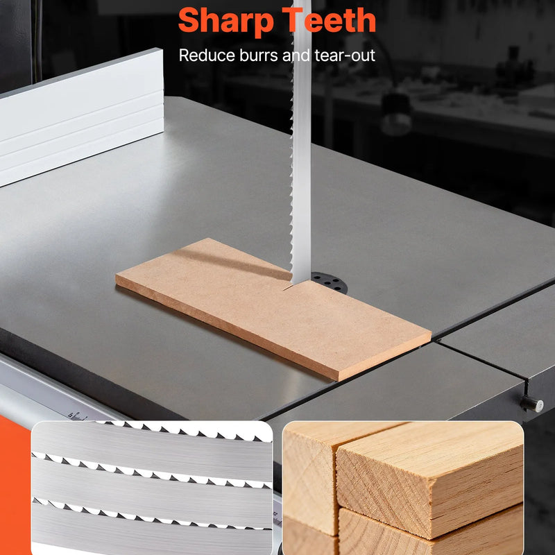 VEVOR lentzāģa asmens 3810 mm, 4 TPI, no SK5 augstas izturības oglekļa tērauda ar rūdītiem 18 HRC asiem zobiem, 19 mm platums, rezerves asmens kokapstrādes lentzāģiem, 1 gab.