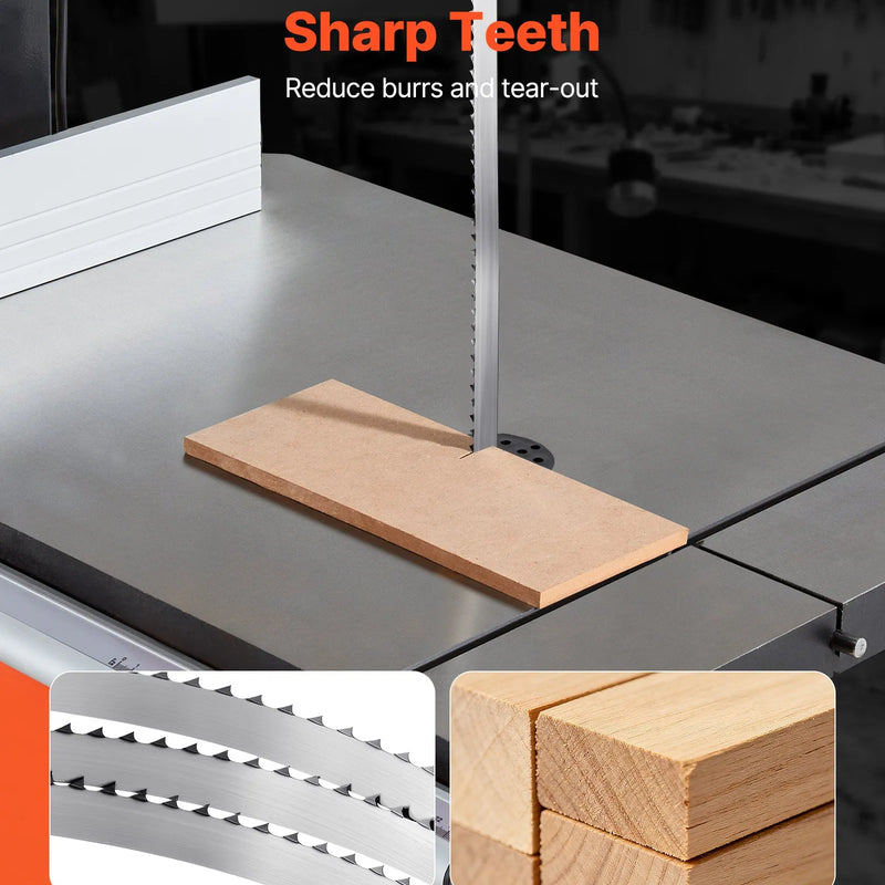 VEVOR lentzāģa asmens 1832 mm, 4 TPI, no SK5 augstas izturības oglekļa tērauda ar rūdītiem 18 HRC asiem zobiem, 12,7 mm platums, rezerves asmens kokapstrādes lentzāģiem, 1 gab.