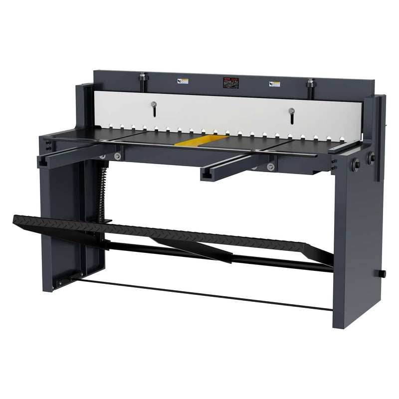 VEVOR pedāļa lokšņu metāla šķēres, griešanas platums 1320 mm, manuālas grīdas šķēres ar masīva tērauda rāmi, regulējama asmeņu atstarpe, materiāla atdures, kājas pedāļa vadība tērauda, vara, armatūras un alumīnija griešanai