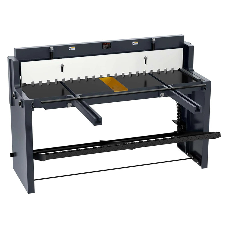 VEVOR pedāļa lokšņu metāla šķēres, griešanas platums 1320 mm, manuālas grīdas šķēres ar masīva tērauda rāmi, regulējama asmeņu atstarpe, materiāla atdures, kājas pedāļa vadība tērauda, vara, armatūras un alumīnija griešanai