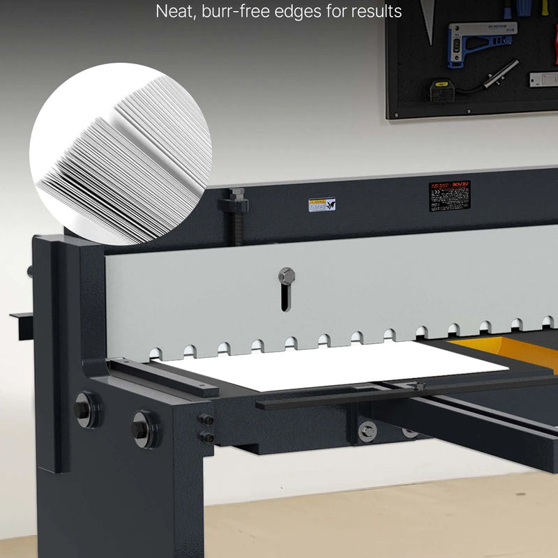 VEVOR pedāļa lokšņu metāla šķēres, griešanas platums 1320 mm, manuālas grīdas šķēres ar masīva tērauda rāmi, regulējama asmeņu atstarpe, materiāla atdures, kājas pedāļa vadība tērauda, vara, armatūras un alumīnija griešanai