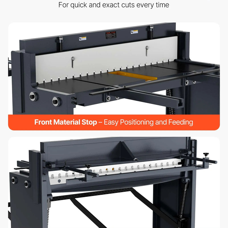 VEVOR pedāļa lokšņu metāla šķēres, griešanas platums 1320 mm, manuālas grīdas šķēres ar masīva tērauda rāmi, regulējama asmeņu atstarpe, materiāla atdures, kājas pedāļa vadība tērauda, vara, armatūras un alumīnija griešanai