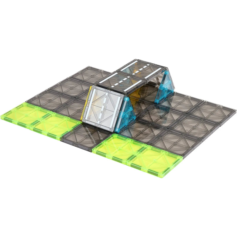 VEVOR magnētisko flīžu komplekts, 56 gab., ceļu un pilsētas būves magnētiskie kluči bērniem; STEM sensorā izglītojošā rotaļlieta ar uzglabāšanas somu bērniem no 3 gadu vecuma