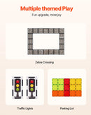 VEVOR magnētisko flīžu komplekts, 56 gab., ceļu un pilsētas būves magnētiskie kluči bērniem; STEM sensorā izglītojošā rotaļlieta ar uzglabāšanas somu bērniem no 3 gadu vecuma