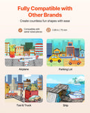 VEVOR magnētisko flīžu komplekts, 56 gab., ceļu un pilsētas būves magnētiskie kluči bērniem; STEM sensorā izglītojošā rotaļlieta ar uzglabāšanas somu bērniem no 3 gadu vecuma