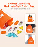 VEVOR magnētisko flīžu komplekts, 56 gab., ceļu un pilsētas būves magnētiskie kluči bērniem; STEM sensorā izglītojošā rotaļlieta ar uzglabāšanas somu bērniem no 3 gadu vecuma