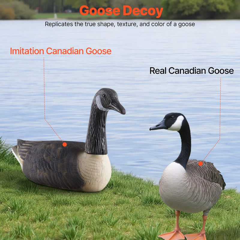 Kanādas zosu mānekļi āra lietošanai, 6 gab., izturīgi plastmasas peldmānekļi ar īpaši reālistisku krāsojumu, piemēroti ūdensputnu medībām, dīķiem, ezeriem vai dārza dekorēšanai, viegli pārnēsājami un lietojami