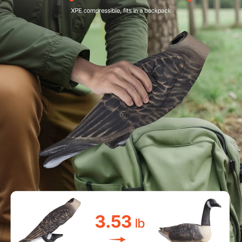 Kanādas zosu mānekļi āra lietošanai, 6 gab., izturīgi plastmasas peldmānekļi ar īpaši reālistisku krāsojumu, piemēroti ūdensputnu medībām, dīķiem, ezeriem vai dārza dekorēšanai, viegli pārnēsājami un lietojami