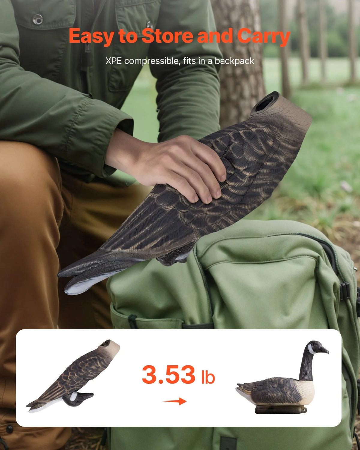 Canada Goose Decoys for Outdoor Use, 6 Pieces, Durable Plastic Swimming Decoys with Highly Realistic Colouring, Suitable for Waterfowl Hunting, Ponds, Lakes or Garden Decoration, Lightweight and Easy to Use