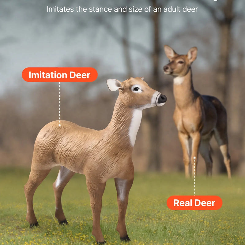 Brieža māneklis medībām, izturīgs HDPE briedes makets ar salokāmām kājām, reālistisks dizains, viegli pārnēsājams un uzstādāms, piemērots dārza un pagalma dekorēšanai (1 gab.)