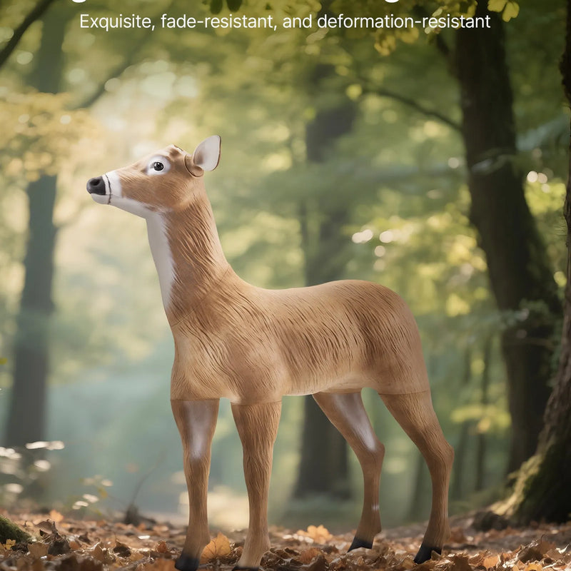 Brieža māneklis medībām, izturīgs HDPE briedes makets ar salokāmām kājām, reālistisks dizains, viegli pārnēsājams un uzstādāms, piemērots dārza un pagalma dekorēšanai (1 gab.)