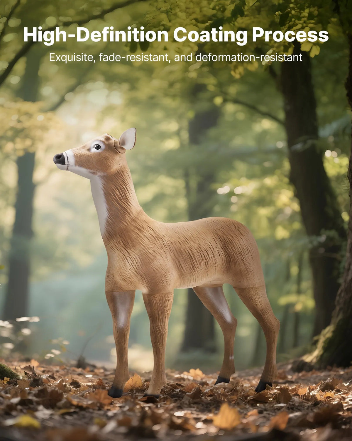 Deer Decoy for Hunting, Durable HDPE Deer Decoy with Foldable Legs, Realistic Design, Easy to Carry and Set Up, Suitable for Garden and Yard Decoration (1 pc)