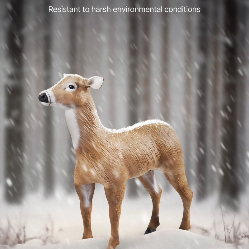 Brieža māneklis medībām, izturīgs HDPE briedes makets ar salokāmām kājām, reālistisks dizains, viegli pārnēsājams un uzstādāms, piemērots dārza un pagalma dekorēšanai (1 gab.)