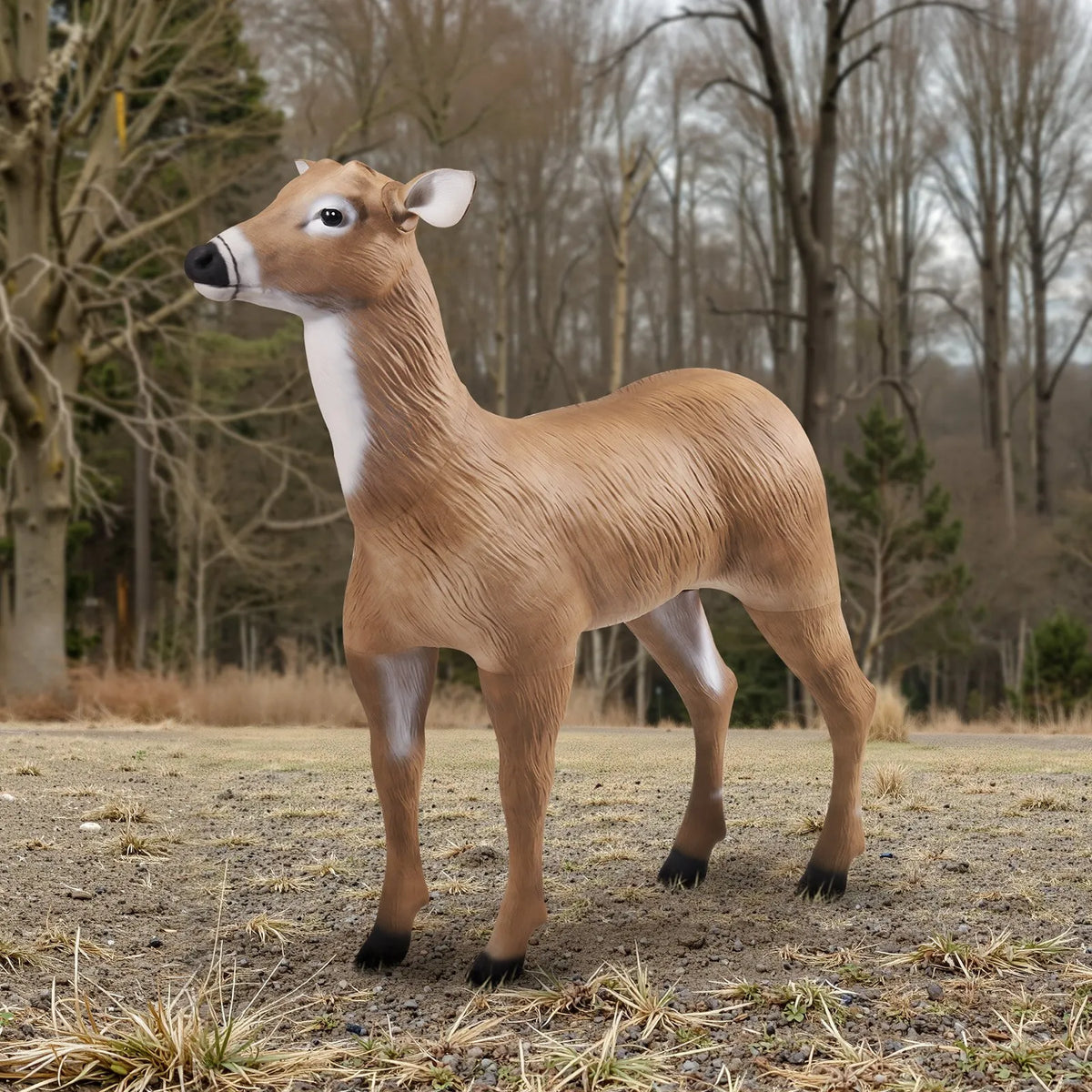 Deer Decoy for Hunting, Durable HDPE Deer Decoy with Foldable Legs, Realistic Design, Easy to Carry and Set Up, Suitable for Garden and Yard Decoration (1 pc)