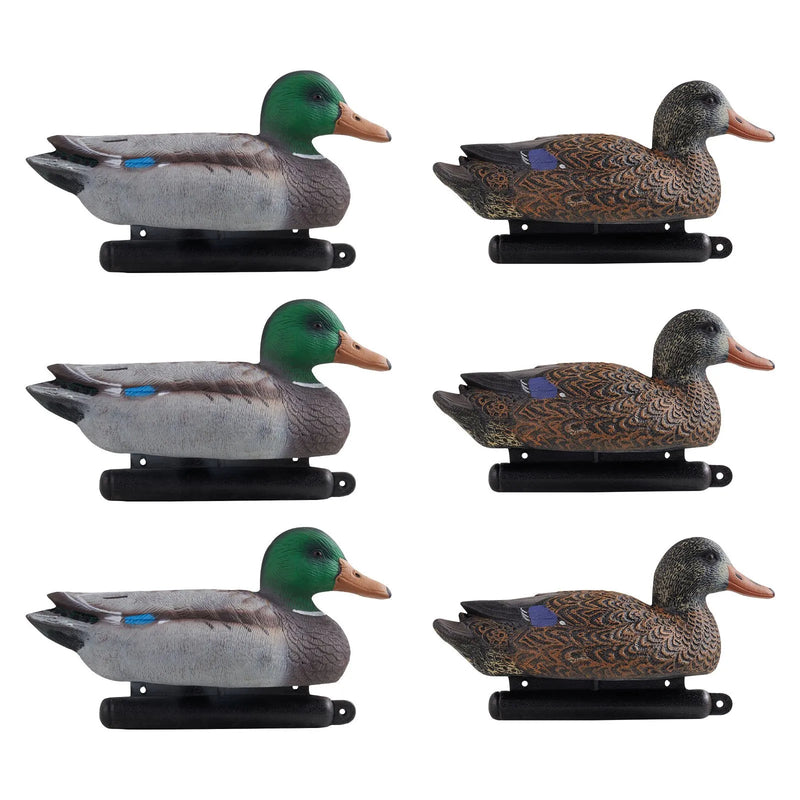 Pīļu mānekļi, reālistiski peldoši medību mānekļi ar svaru līdzsvarotu peldspēju, plastmasas pīļu imitācija medībām, piemēroti dīķiem, ezeriem un dārza dekorēšanai, viegli pārnēsājami (6 gab.)