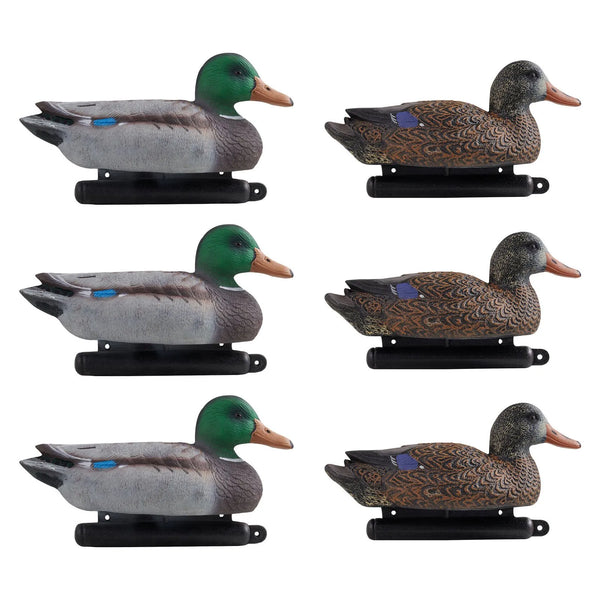 Pīļu mānekļi, reālistiski peldoši medību mānekļi ar svaru līdzsvarotu peldspēju, plastmasas pīļu imitācija medībām, piemēroti dīķiem, ezeriem un dārza dekorēšanai, viegli pārnēsājami (6 gab.)