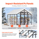 VEVOR polikarbonāta 2.36 x 2.89 x 2.06 m siltumnīca dārzam