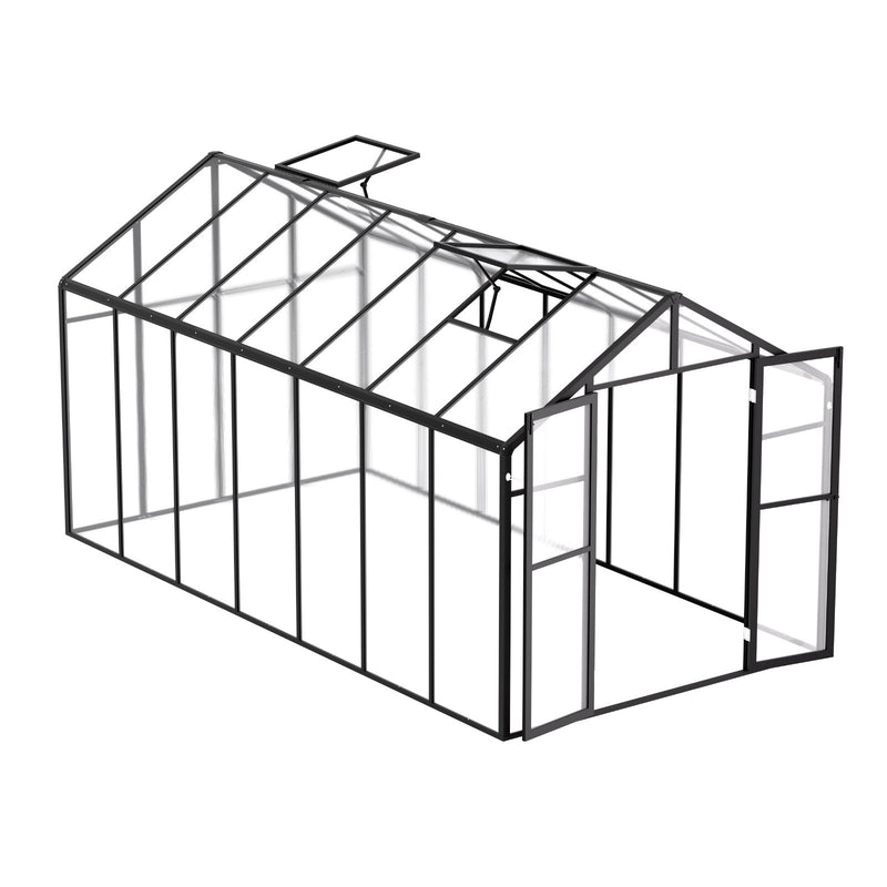 VEVOR polikarbonāta 2.35 x 4.03 x 2.07 m siltumnīca dārzam